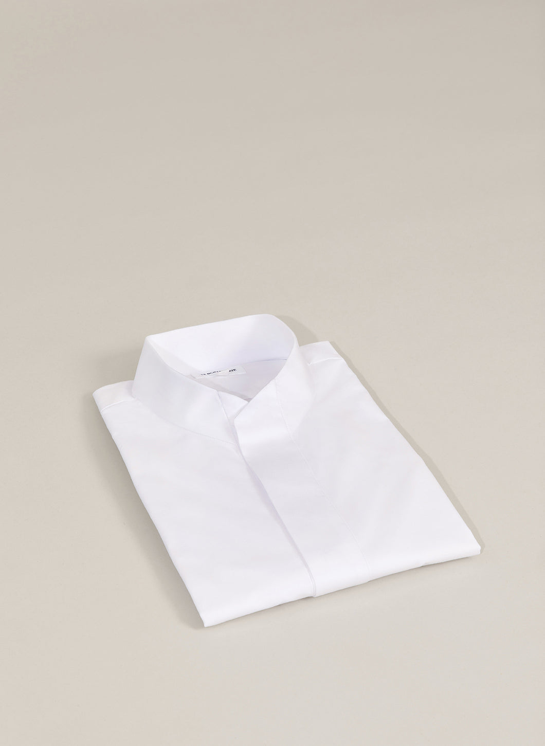 Origami Collar Shirt in White Poplin