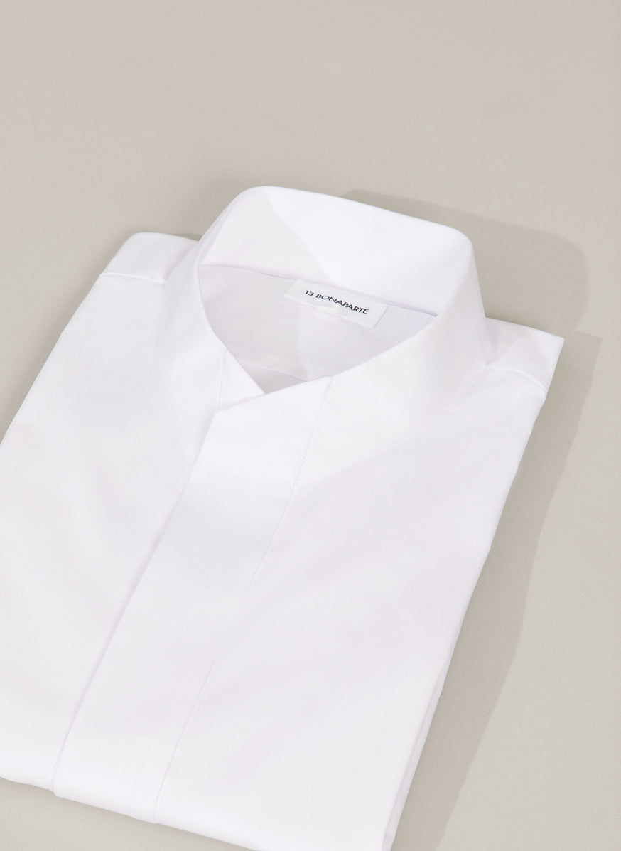 Origami Collar Shirt in White Poplin