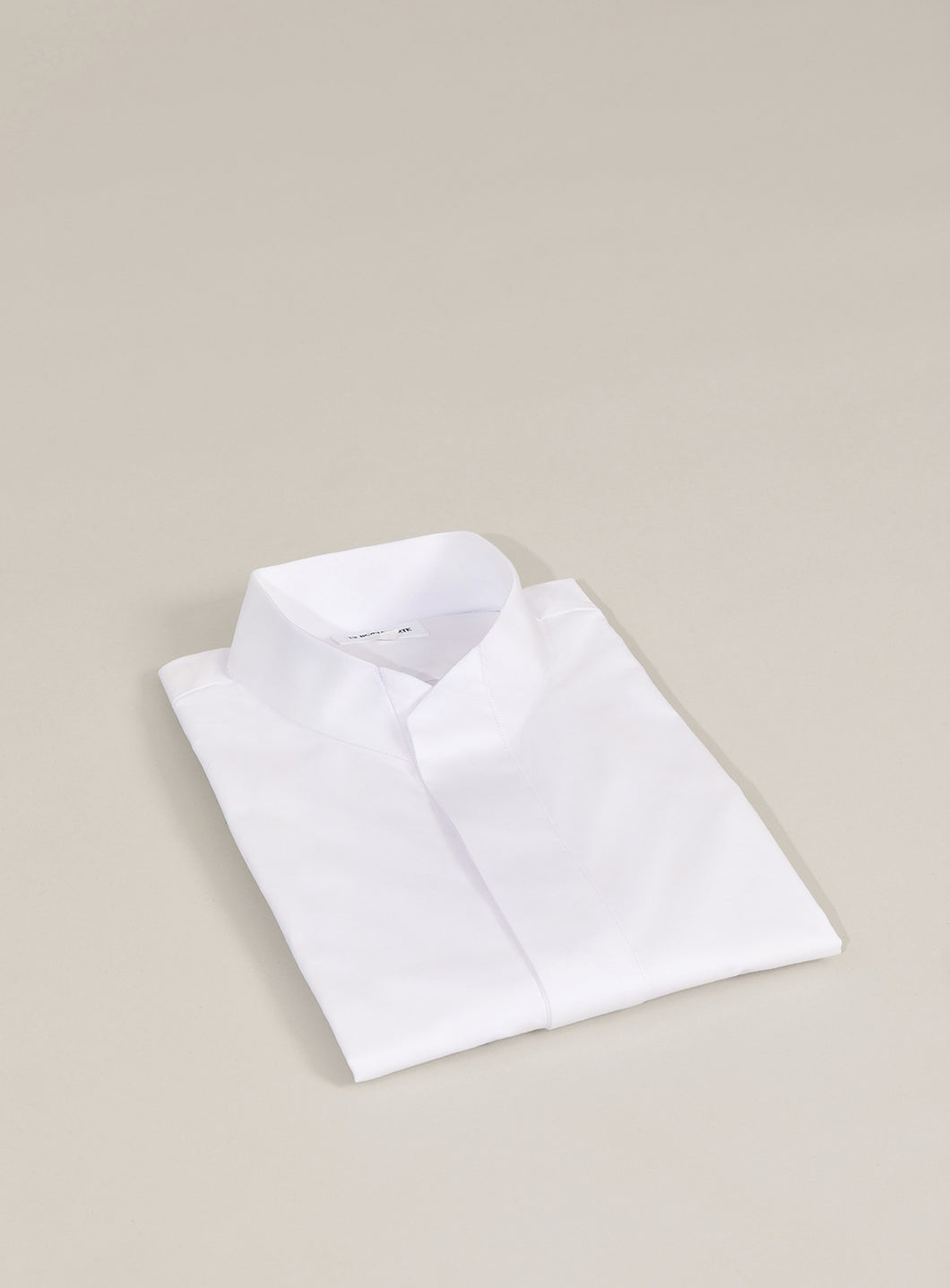 Origami Collar Shirt in White Poplin