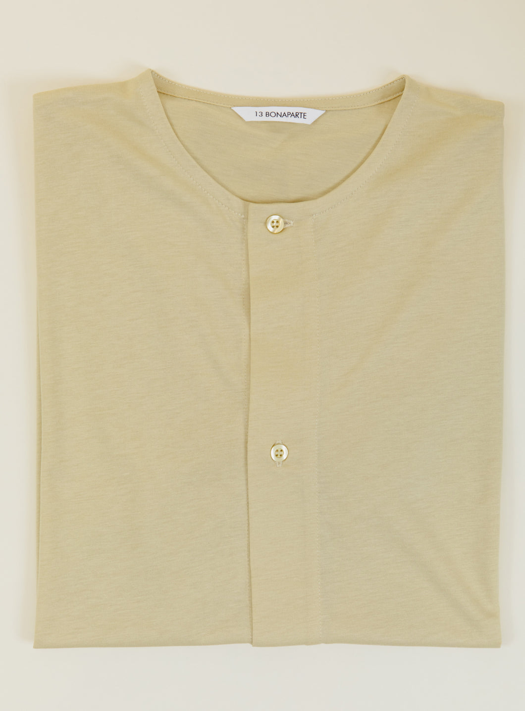 T-Shirt with 5 Buttons in Ginger Eucalyptus & Cotton