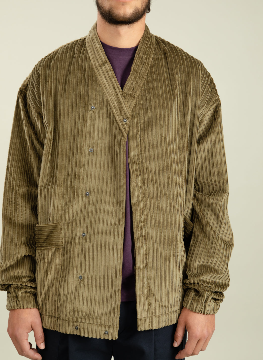 Kimono Jacket in Olive Jumbo Corduroy