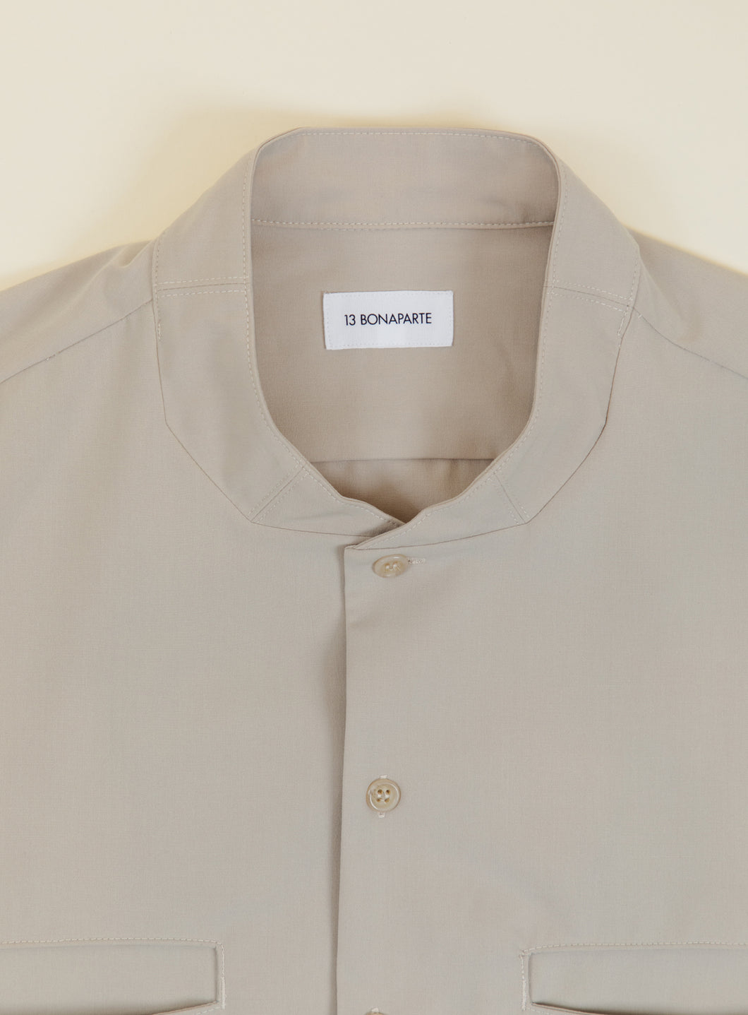 Murano Collar Overshirt in Ivory Serge