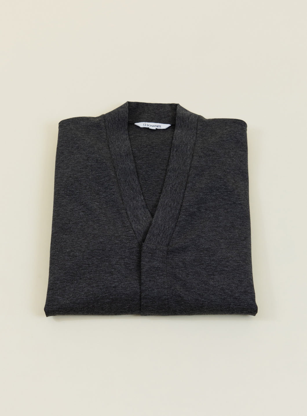 False Collar Cardigan in Heather Dark Grey Technical Knit