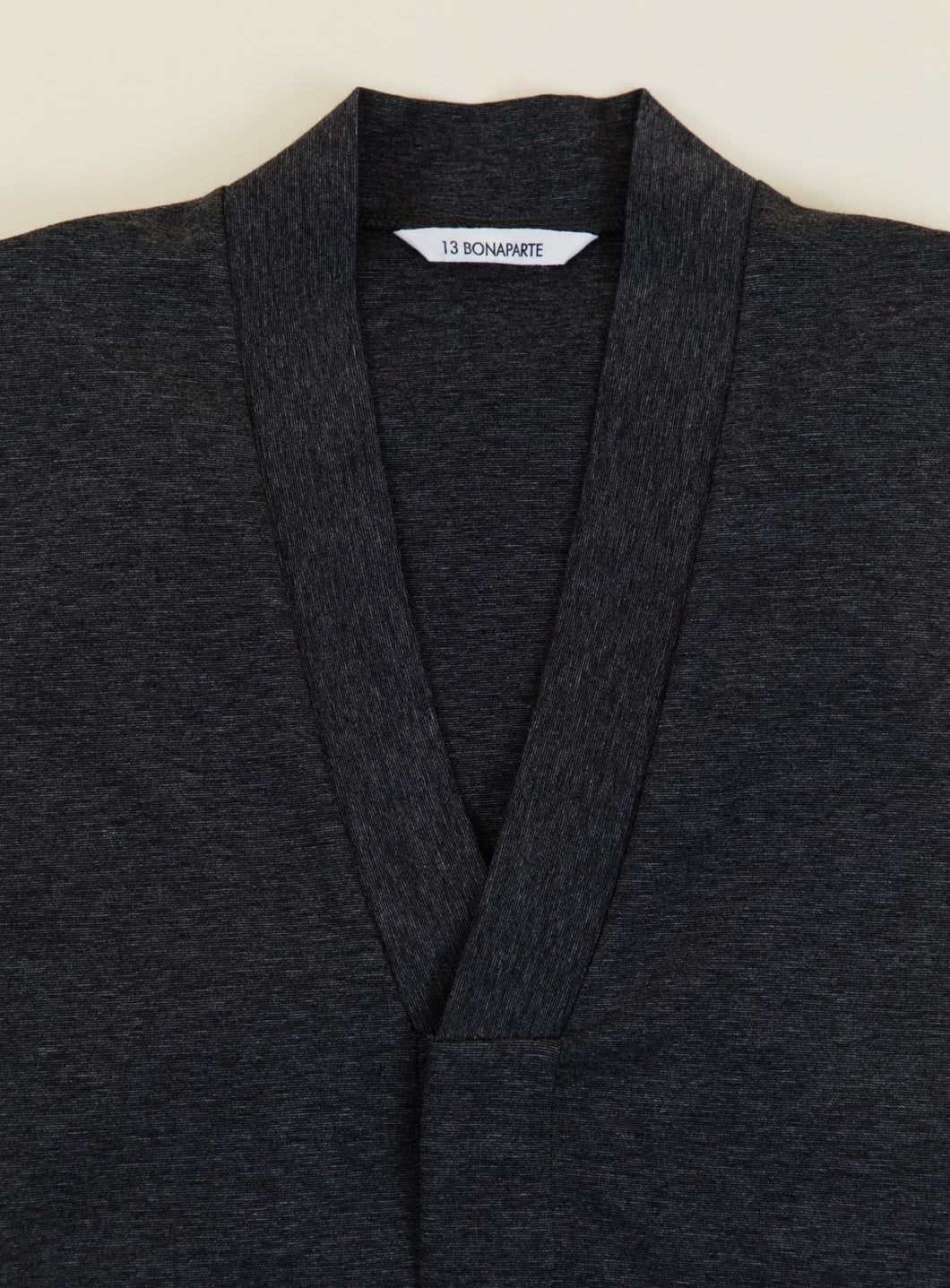 False Collar Cardigan in Heather Dark Grey Technical Knit