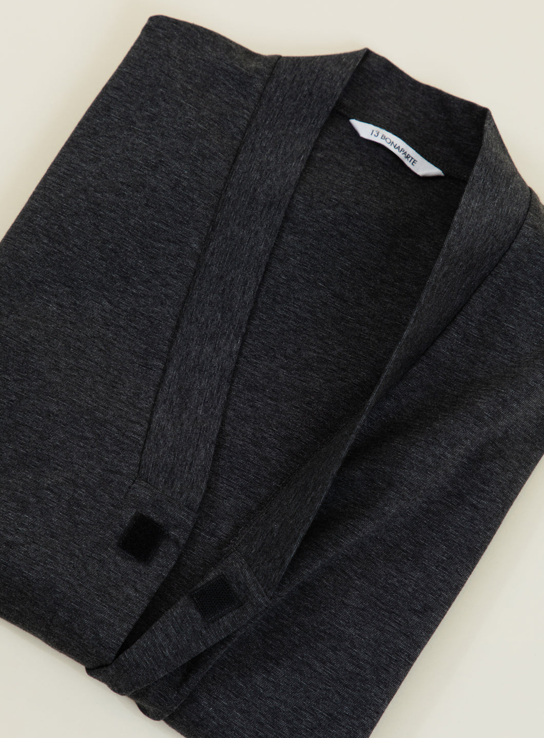 False Collar Cardigan in Heather Dark Grey Technical Knit