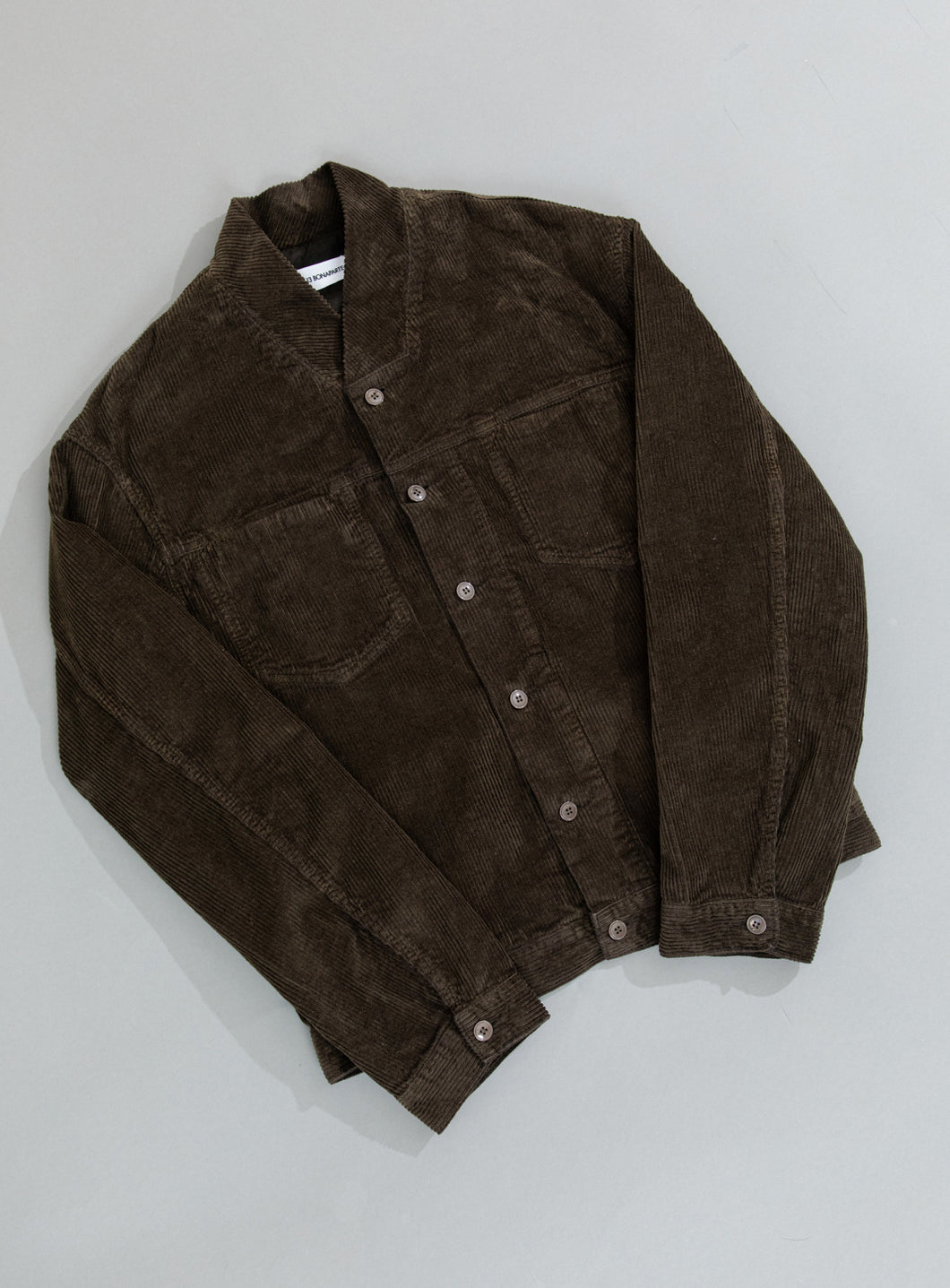 False Collar Jacket in Moss Green Corduroy