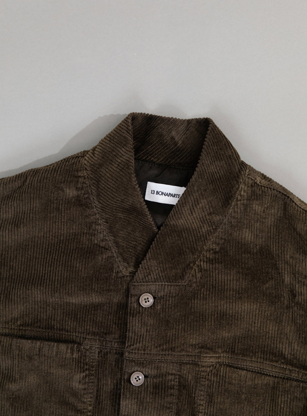 False Collar Jacket in Moss Green Corduroy