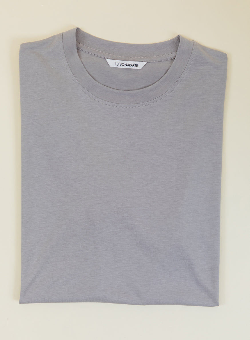 Short Sleeve T-Shirt in Pearl Grey Eucalyptus & Cotton