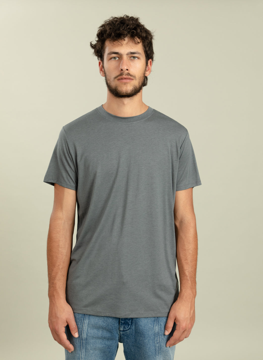 Short Sleeve T-Shirt in Lead Grey Eucalyptus & Cotton
