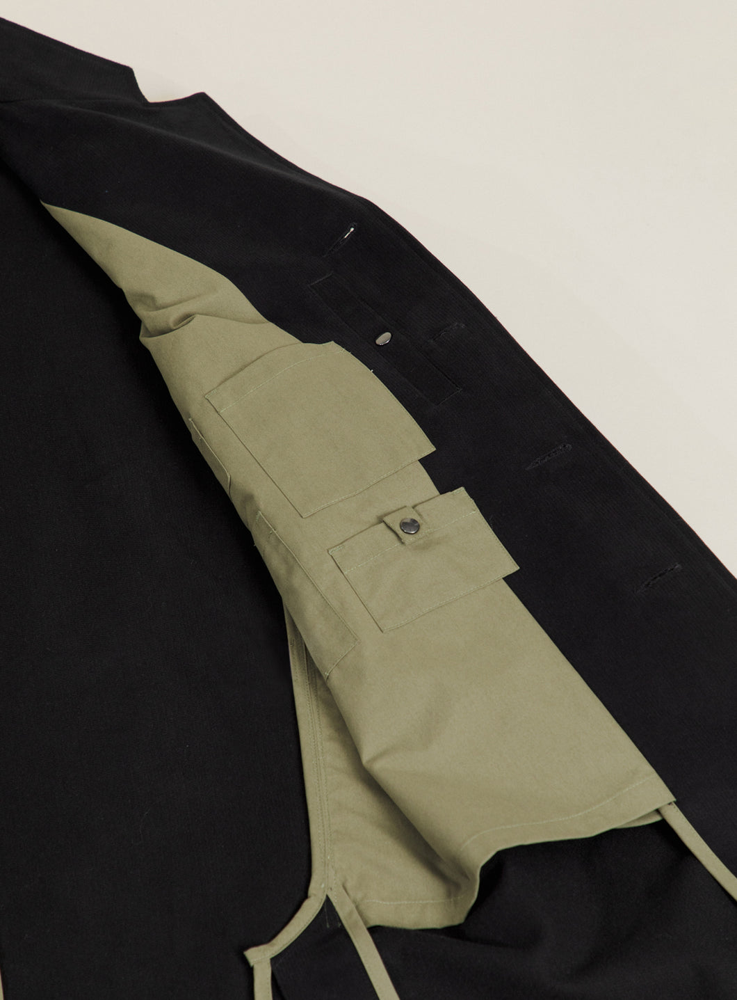 Pants with Notched Pockets in Petrol Blue Needlecord