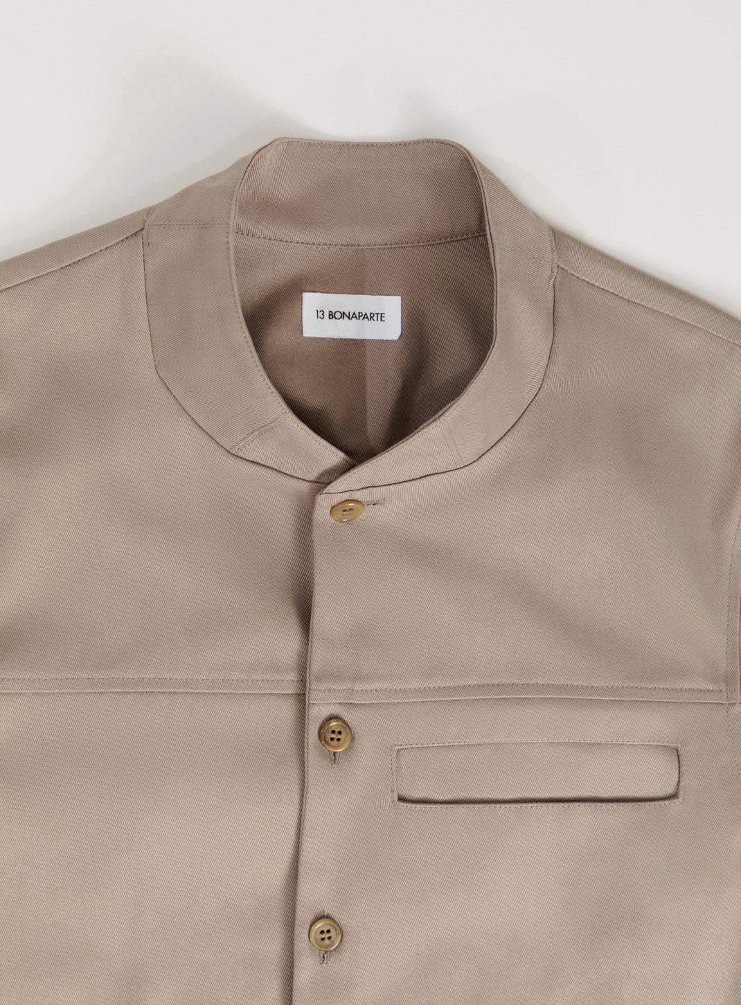 Surchemise à Col Murano en Gabardine de Coton Kaki