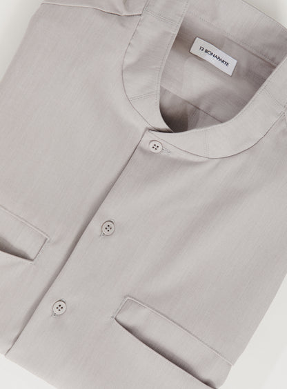 Murano Collar Overshirt in Greige Serge