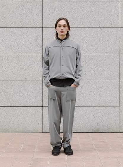 Varsity Jacket in Taupe Grey Serge