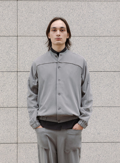 Varsity Jacket in Taupe Grey Serge