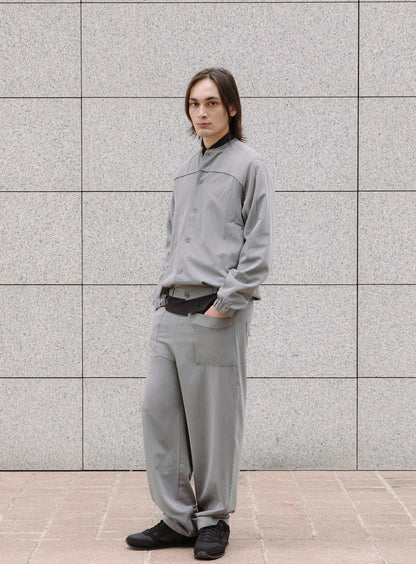 Varsity Jacket in Taupe Grey Serge