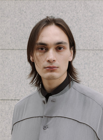 Varsity Jacket in Taupe Grey Serge