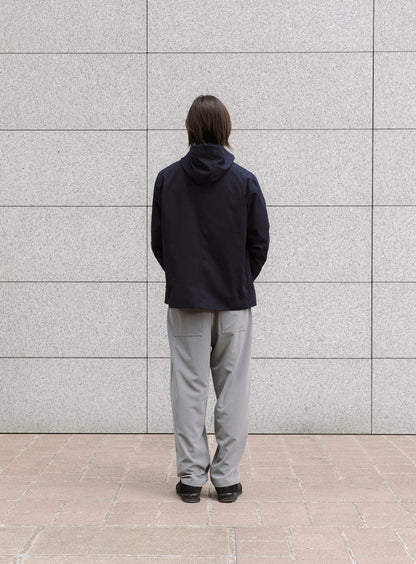 Multi Pocket Flapped Parka in Navy Blue Teflon