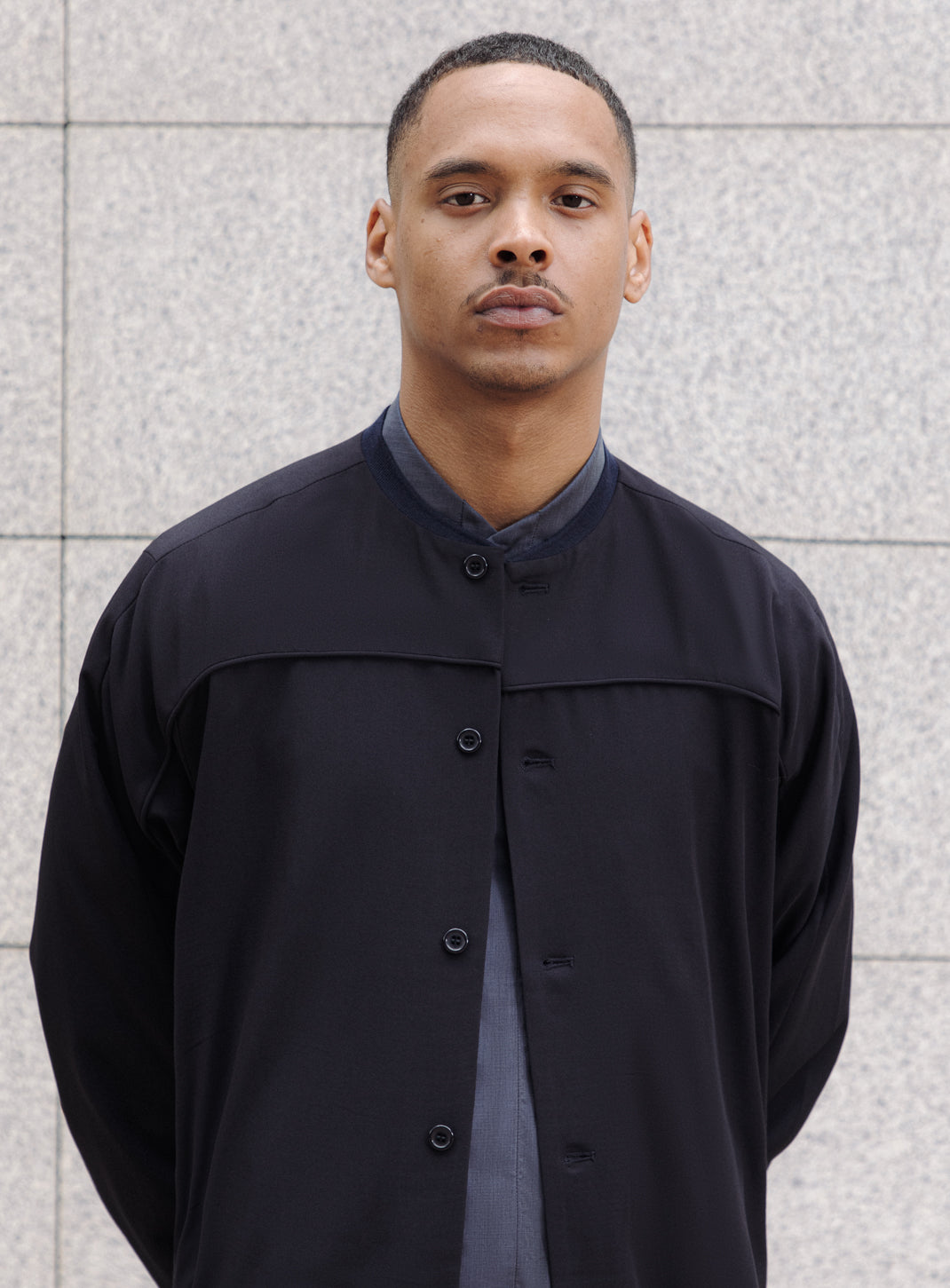 Varsity Jacket in Navy Blue Serge
