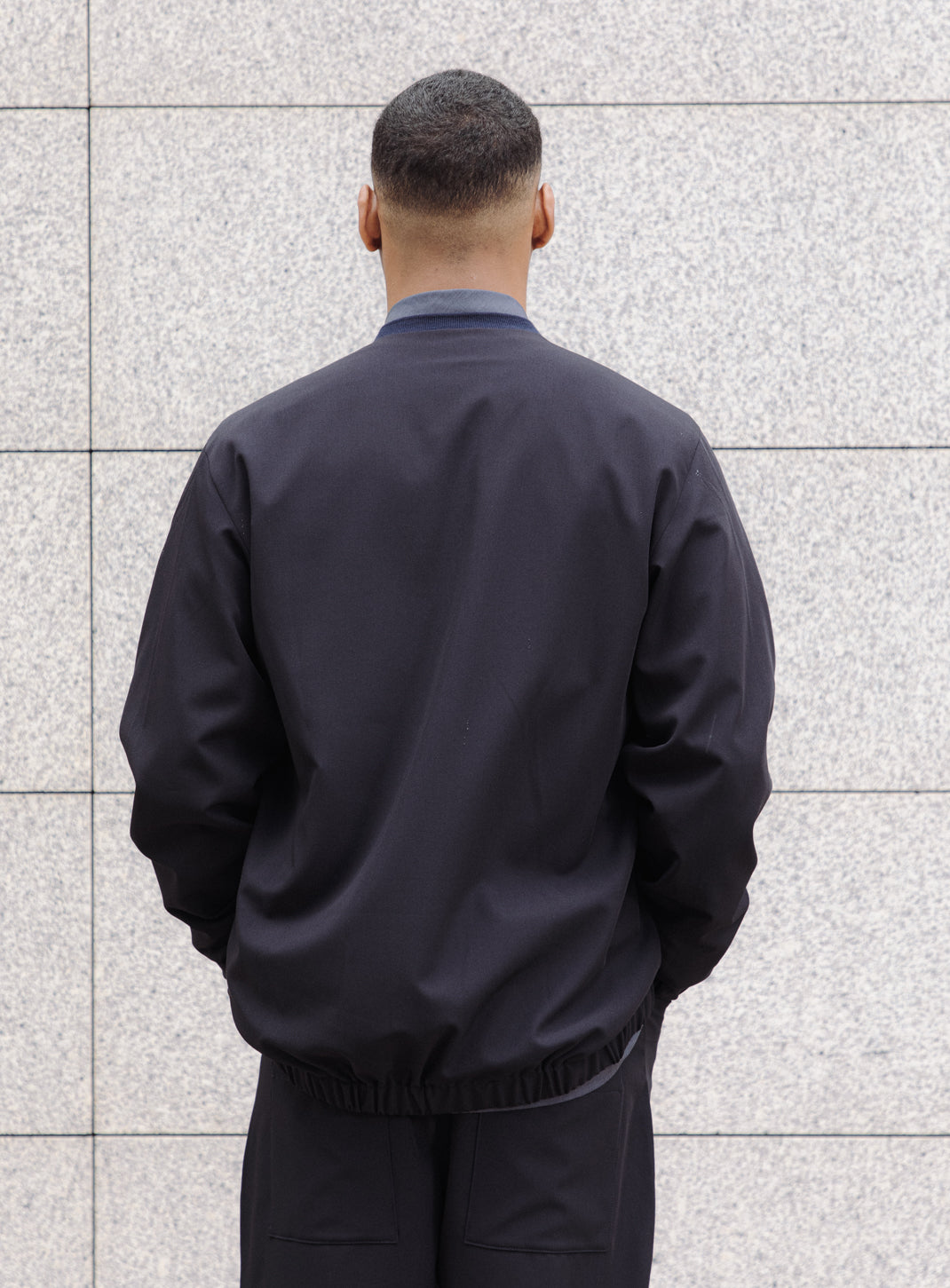 Varsity Jacket in Navy Blue Serge