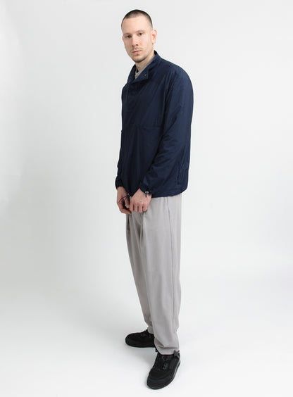 Windbreaker with Front Cuts in Navy Blue Ecocare Microfiber