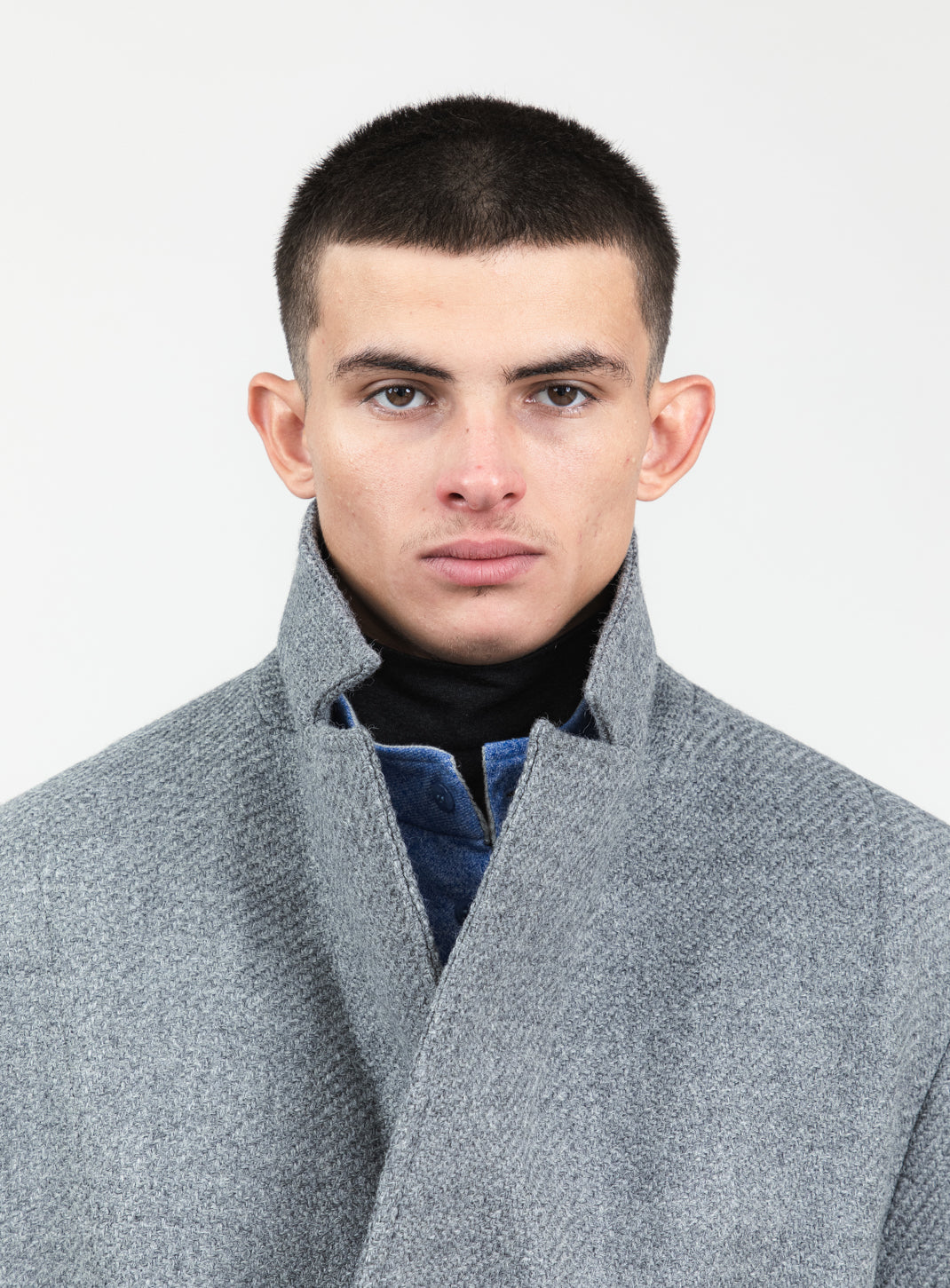 Manteau Peignoir en 100 % Laine d'Italie Gris Clair