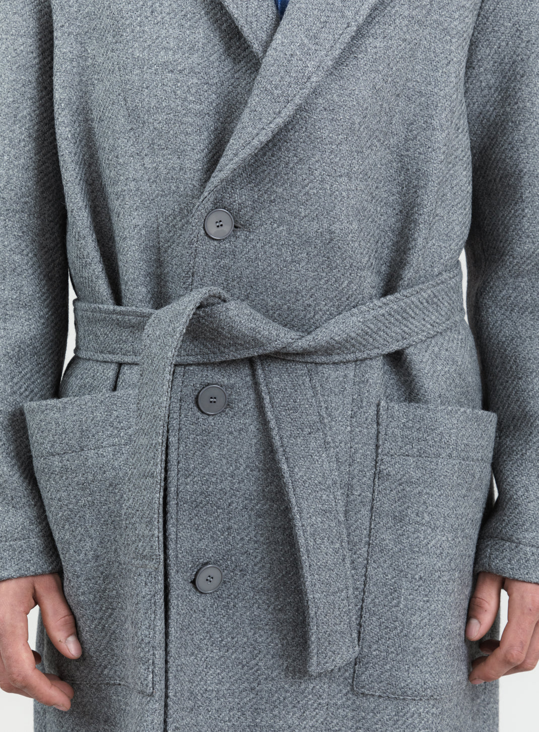 Manteau Peignoir en 100 % Laine d'Italie Gris Clair