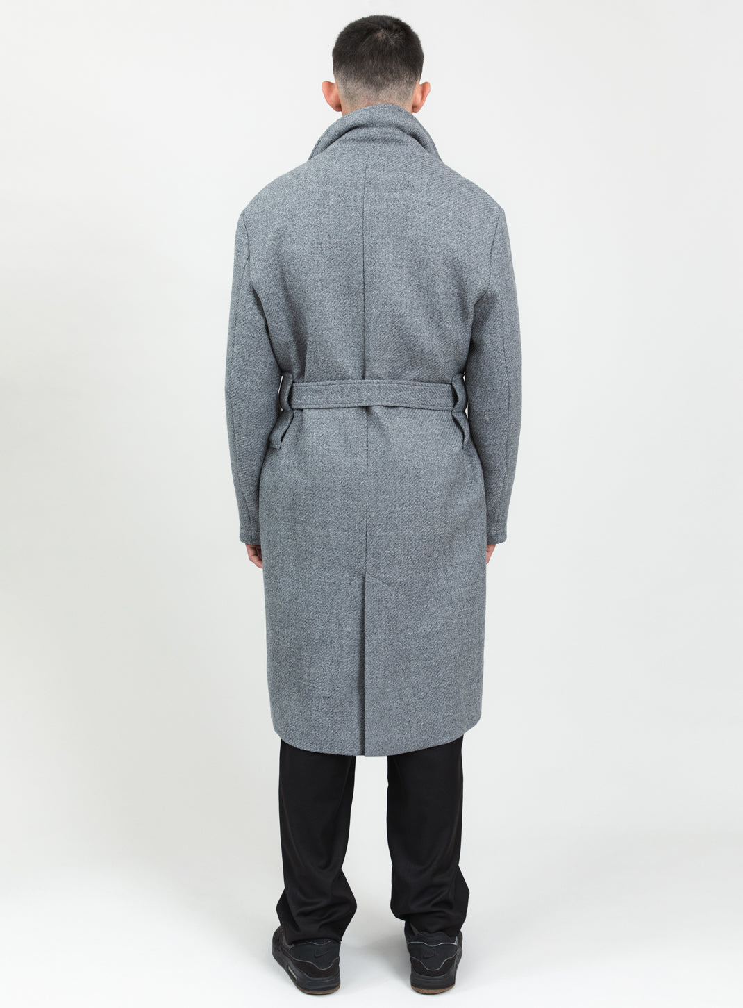 Manteau Peignoir en 100 % Laine d'Italie Gris Clair