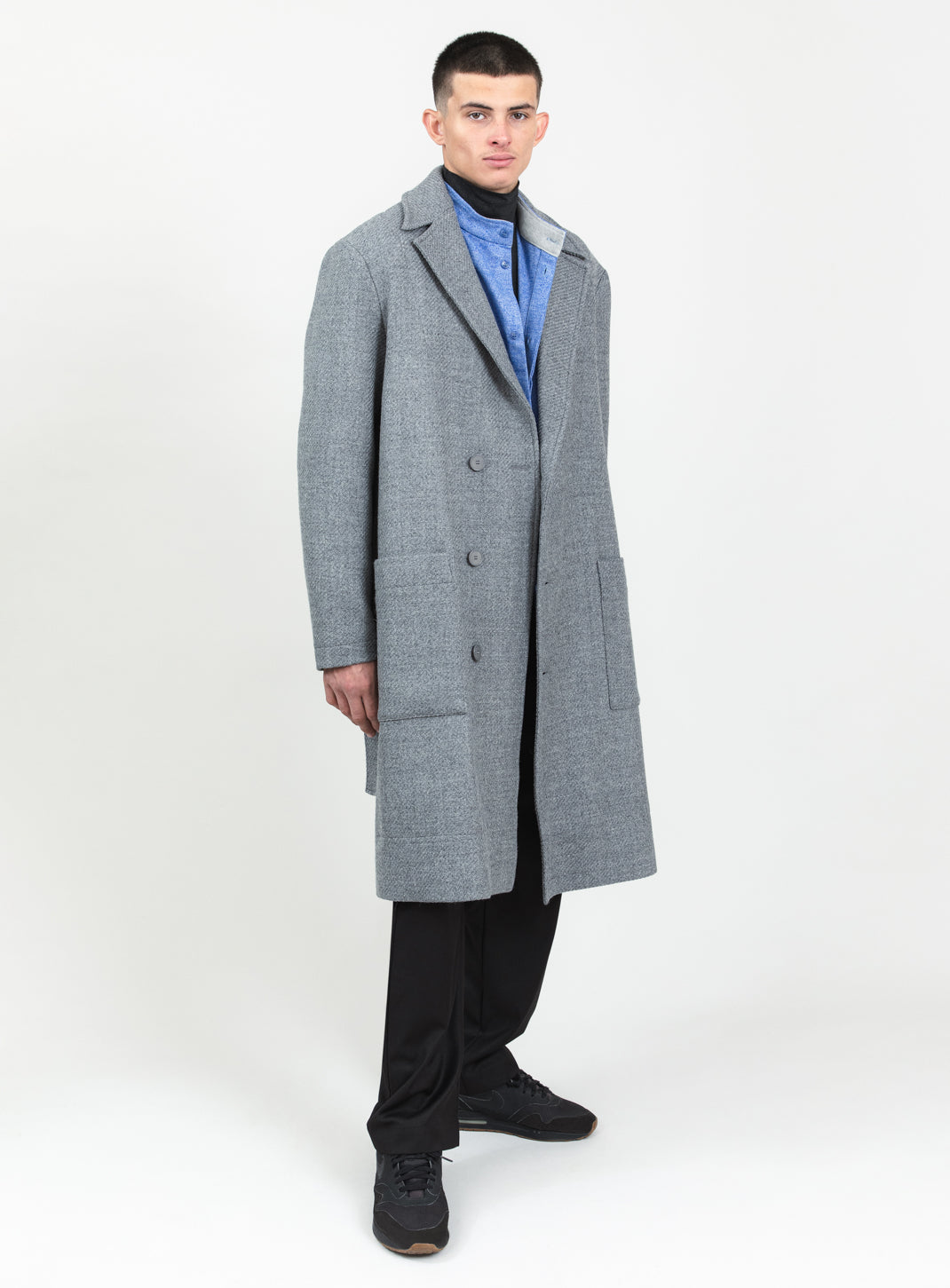 Manteau Peignoir en 100 % Laine d'Italie Gris Clair
