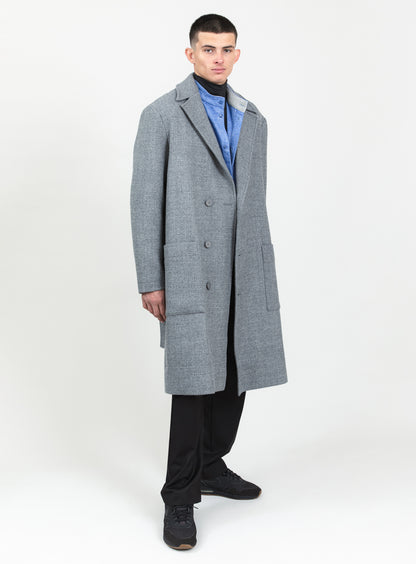 Manteau Peignoir en 100 % Laine d'Italie Gris Clair