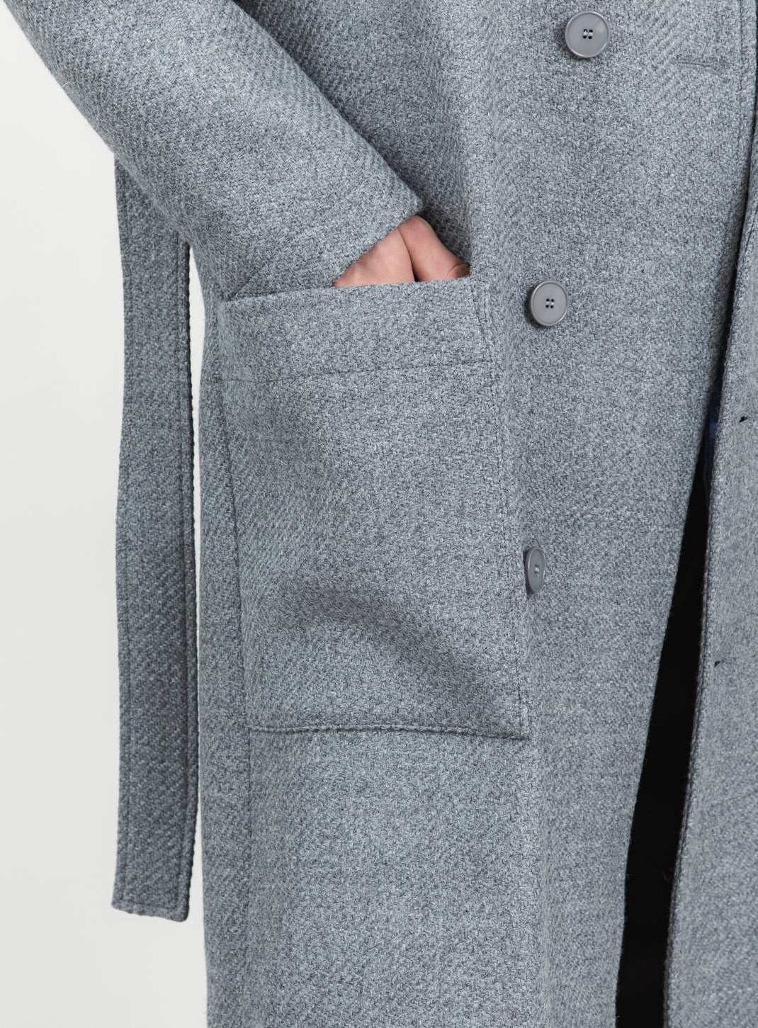 Manteau Peignoir en 100 % Laine d'Italie Gris Clair