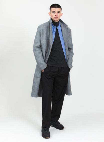 Manteau Peignoir en 100 % Laine d'Italie Gris Clair