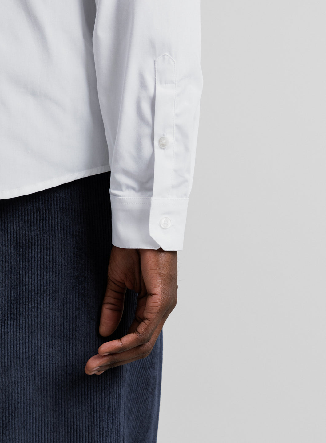 Graphic Tab Shirt in White Poplin