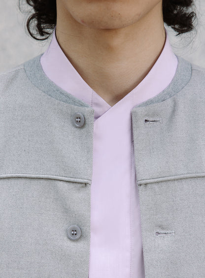 Varsity Jacket in Gravel Grey Serge