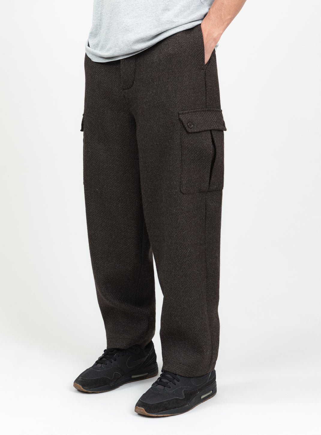 Cargo Pants in Chocolate 100% Italian Wool