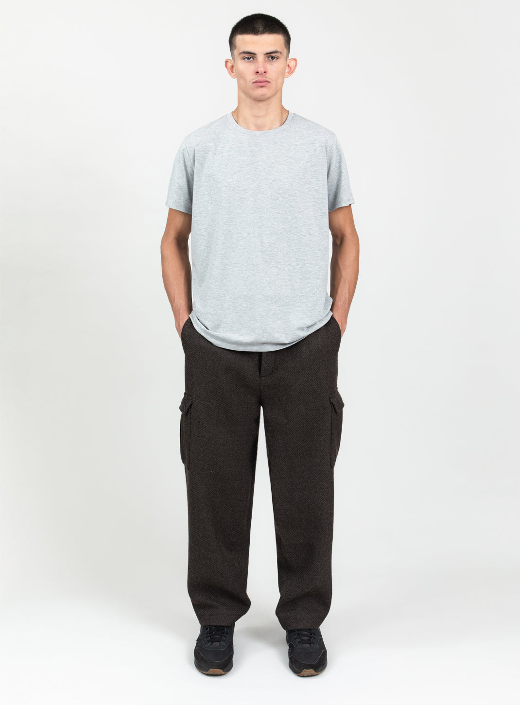 Cargo Pants in Chocolate 100% Italian Wool