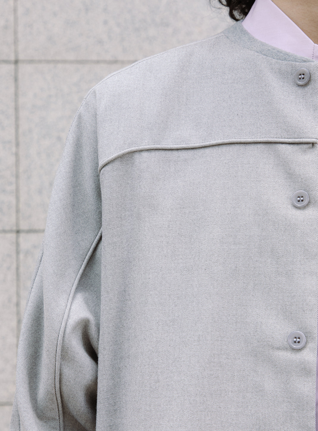 Varsity Jacket in Gravel Grey Serge