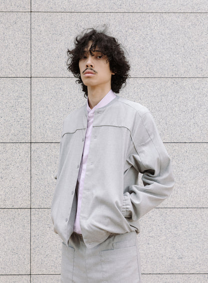 Varsity Jacket in Gravel Grey Serge