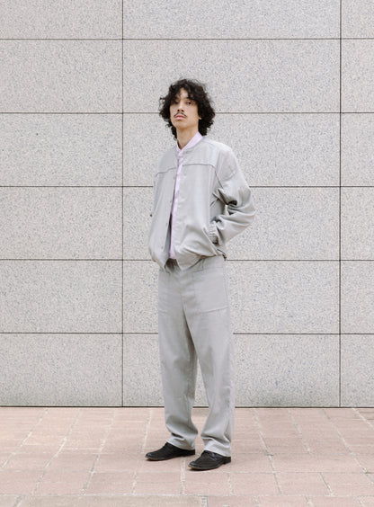 Varsity Jacket in Gravel Grey Serge