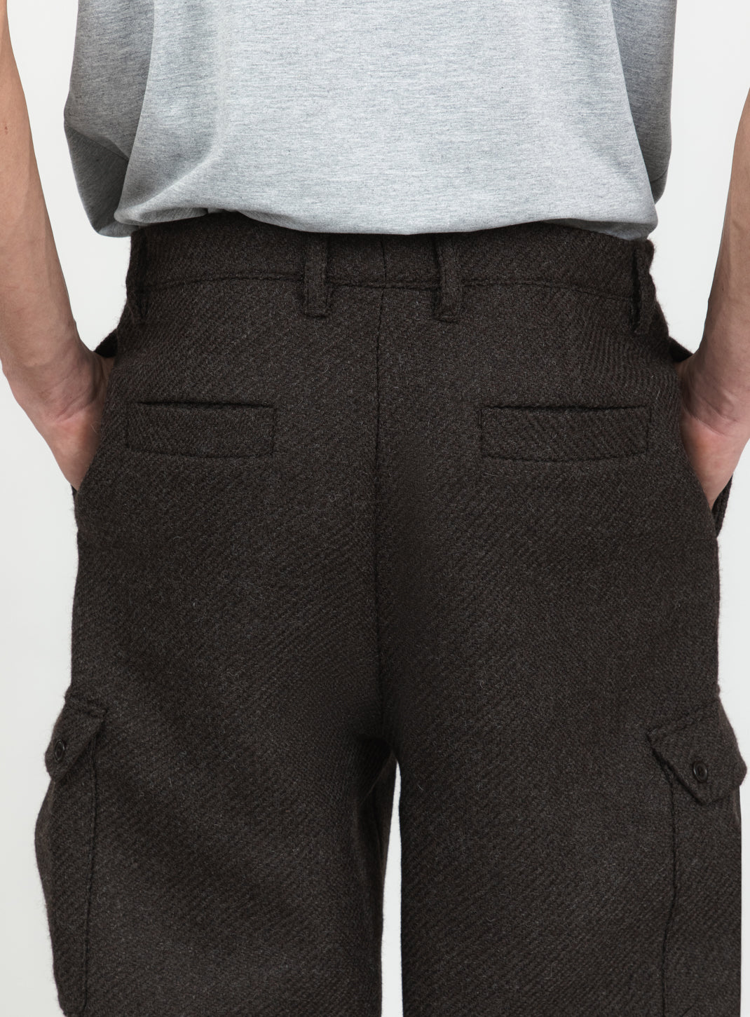 Cargo Pants in Chocolate 100% Italian Wool