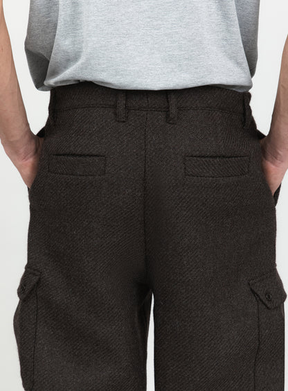 Cargo Pants in Chocolate 100% Italian Wool