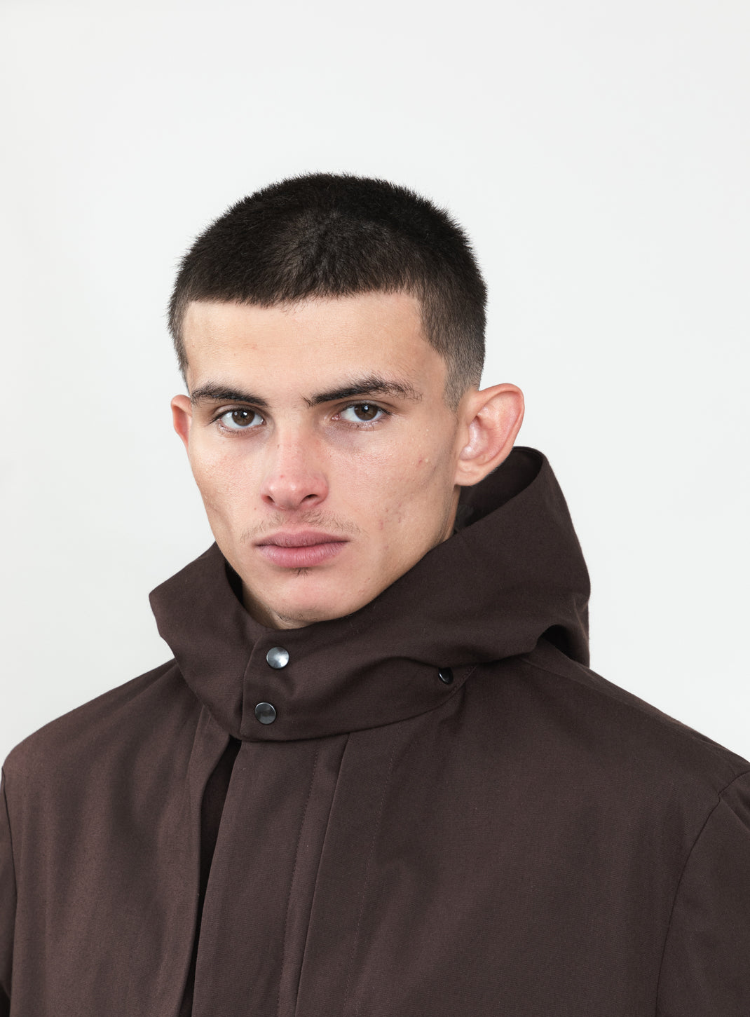Multi Pockets Flapped Parka in Chocolate Waterproof Teflon