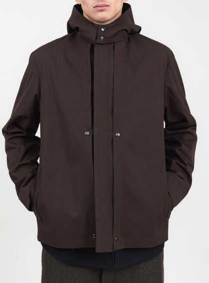 Multi Pockets Flapped Parka in Chocolate Waterproof Teflon