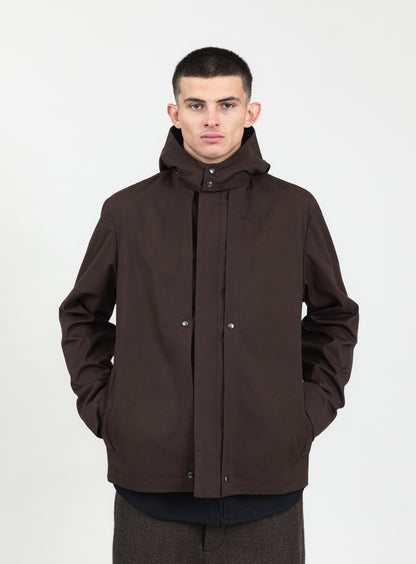 Multi Pockets Flapped Parka in Chocolate Waterproof Teflon