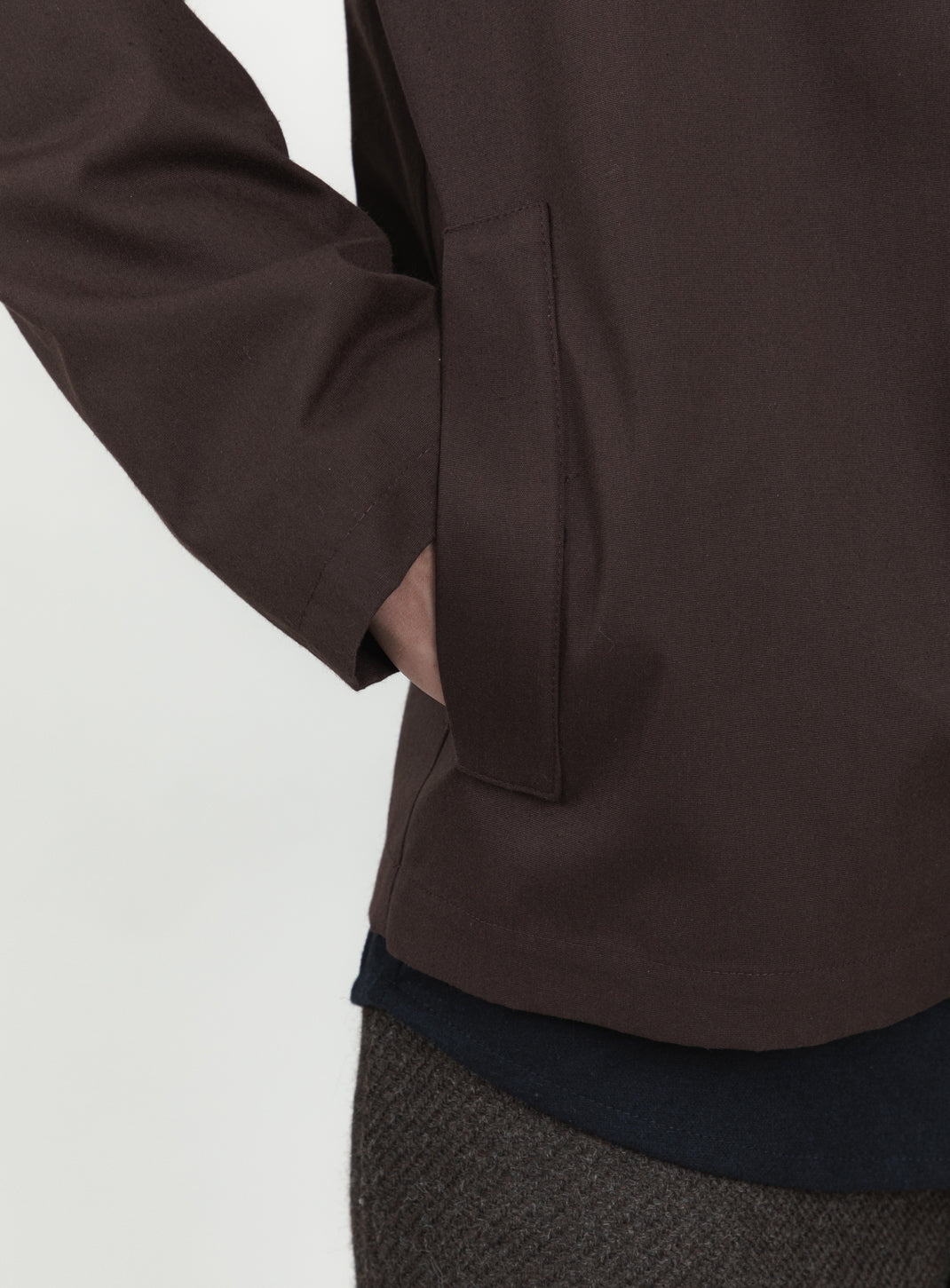 Multi Pockets Flapped Parka in Chocolate Waterproof Teflon