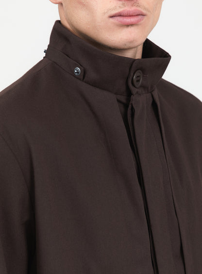 Multi Pockets Flapped Parka in Chocolate Waterproof Teflon