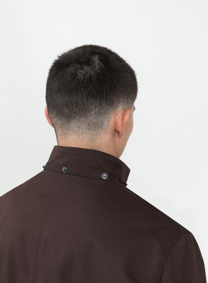 Multi Pockets Flapped Parka in Chocolate Waterproof Teflon