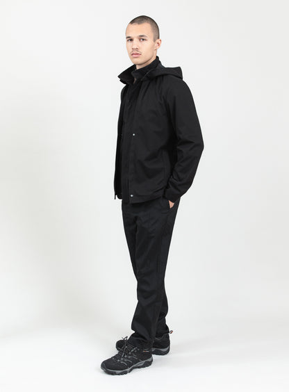 Multi Pockets Flapped Parka in Black Waterproof Teflon
