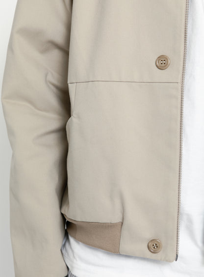 Chino Bomber Jacket in Beige Cotton Gabardine