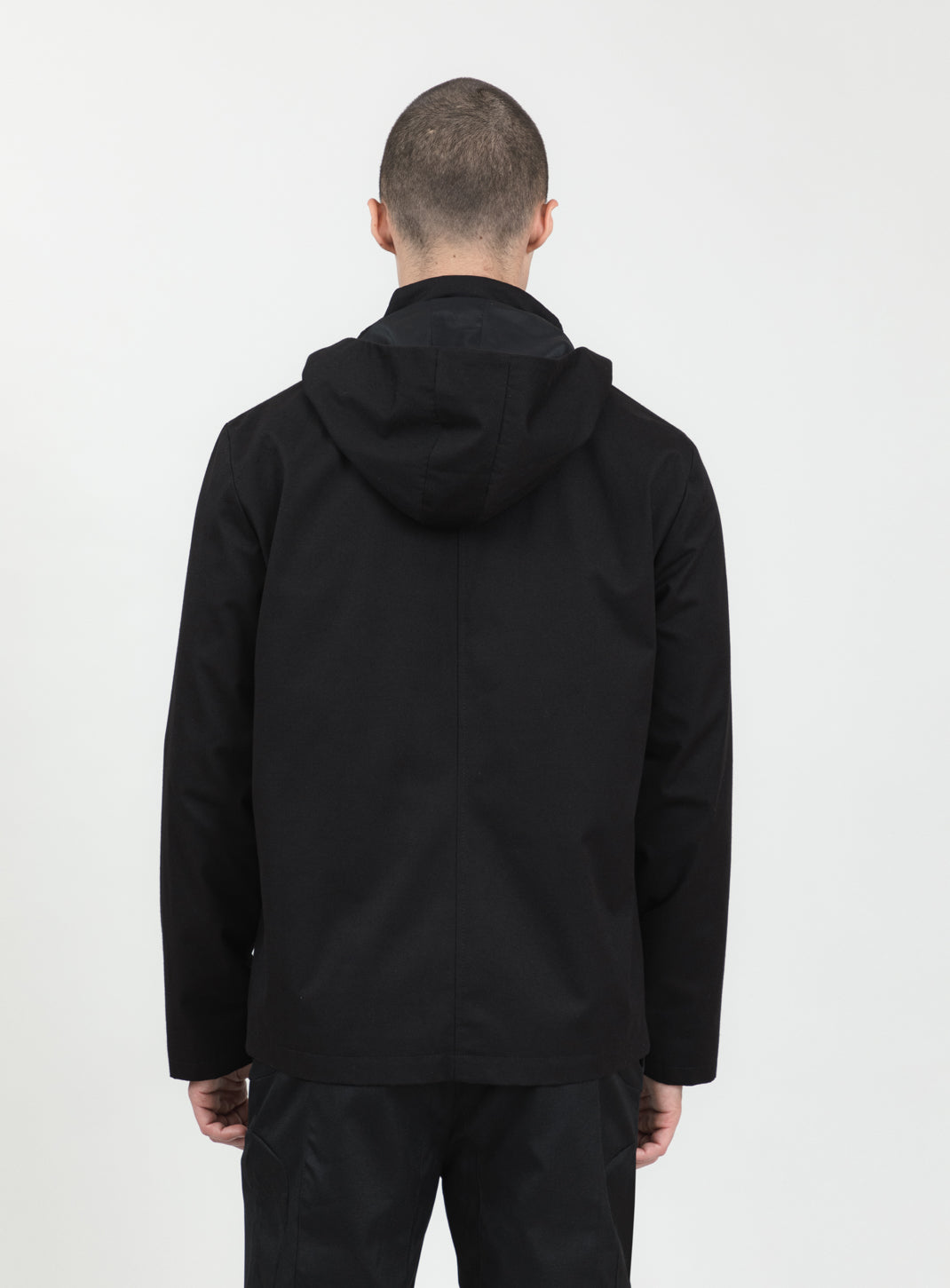 Multi Pockets Flapped Parka in Black Waterproof Teflon
