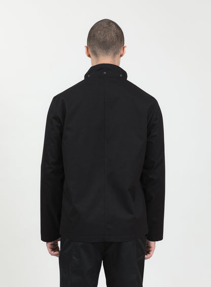 Multi Pockets Flapped Parka in Black Waterproof Teflon